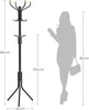 Metal Coat Rack Stand Hat Hanger, Black, 182cm