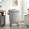 Laundry Basket Wheels, Grey Silver