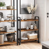 Rustic Brown Kitchen Trolley Rolling Cart with Steel Structure (66 x 26 x 85 cm)