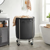 Laundry Basket with Wheels, Black