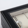 Black PU Leather Watch Organizer Display Storage Box Cases for Men & Women (10 slots)