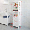 Freestanding Tall Cabinet with Standing Shelves and Drawers