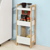 3-Tier White Storage Bathroom Shelf