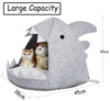 Shark Shape Pet Cave Bed for Cats andSmall Dogs 45 x 45 x 38 cm (Light Grey)