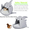 Shark Shape Pet Cave Bed for Cats andSmall Dogs 45 x 45 x 38 cm (Light Grey)