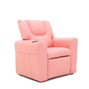 Pink Kids push back recliner chair with cup holder