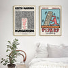 Wall Art 60cmx60cm By Keith Haring 2 Sets Gold Frame Canvas