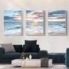 Wall Art 40cmx60cm Sunrise by the ocean 3 Sets White Frame Canvas