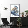 Wall Art 40cmx60cm Watercolor Style Abstract Flower 3 Sets Black Frame Canvas