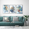 Wall Art 40cmx60cm Watercolor Style Abstract Flower 3 Sets Black Frame Canvas