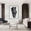 Wall Art 50cmx70cm Modern Black Horse Black Frame Canvas