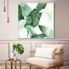 Wall Art 50cmx50cm Tropical Leaves Square Size White Frame Canvas