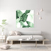 Wall Art 70cmx70cm Tropical Leaves Square Size White Frame Canvas