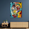 70cmx100cm Pop Art Head Black Frame Canvas Wall Art