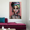 Wall Art 60cmx90cm African woman II Gold Frame Canvas