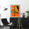 Wall Art 40cmx60cm Orange Legs Black Frame Canvas