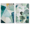 Wall Art 100cmx150cm Green Marble 2 Sets White Frame Canvas