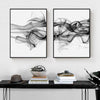 Wall Art 40cmx60cm Stylish Abstract Black 2 Sets Black Frame Canvas