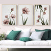 Wall Art 70cmx100cm Tulip Flower 3 Sets Gold Frame Canvas