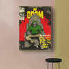 Wall Art 70cmx100cm MF DOOM Music Gold Frame Canvas