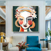 Wall Art 70cmx70cm Sophie II Gold Frame Canvas