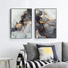 Wall Art 80cmx120cm Black Splash 2 Sets Black Frame Canvas