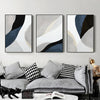 Wall Art 40cmx60cm Abstract Navy Blue 3 Sets Black Frame Canvas