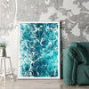 Wall Art 50cmx70cm Blue Ocean White Frame Canvas