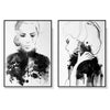 Wall Art 40cmx60cm Watercolor Sketch 2 Sets Black Frame Canvas