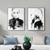 Wall Art 50cmx70cm Watercolor Sketch 2 Sets Black Frame Canvas