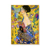 Wall Art 70cmx100cm Lady With A fan By Klimt Gold Frame Canvas