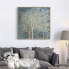 Wall Art 80cmx80cm Forest In The Twilight Trees Gold Frame Canvas