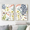 Wall Art 50cmx70cm Flower Composition 2 Sets Gold Frame Canvas