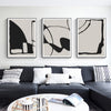 Wall Art 60cmx90cm Black Beige 3 Sets Black Frame Canvas