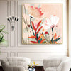 Wall Art 80cmx80cm Native Floral Gold Frame Canvas