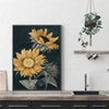 Wall Art 50cmx70cm Sunflowers Black Frame Canvas