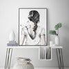 Wall Art 40cmx60cm Woman Back With Butterfly Black Frame Canvas