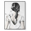 Wall Art 50cmx70cm Woman Back With Butterfly Black Frame Canvas