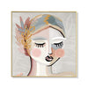 Wall Art 50cmx50cm Calm Girl Gold Frame Canvas