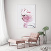 Wall Art 50cmx70cm Pink Galah White Frame Canvas