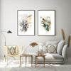 Wall Art 50cmx70cm Berries And Protea 2 Sets Black Frame Canvas