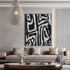 80cmx120cm Abstract Black Artwork Black Frame Canvas Wall Art