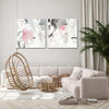 Wall Art 40cmx40cm Abstract Pink Grey 2 Sets White Frame Canvas