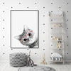 Wall Art 50cmx70cm Cat With Glasses Black Frame Canvas