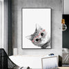 Wall Art 70cmx100cm Cat With Glasses Black Frame Canvas