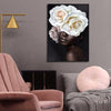 Wall Art 100cmx150cm Flower African Woman Black Frame Canvas