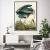 Wall Art 80cmx120cm Great Blue Heron By John James Audubon Black Frame Canvas