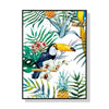 Wall Art 90cmx135cm Toucan plants Black Frame Canvas