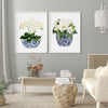 Wall Art 70cmx100cm Elegant Flower 2 Sets White Frame Canvas