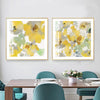 Wall Art 90cmx90cm Yellow Flowers American Style 2 Sets Gold Frame Canvas